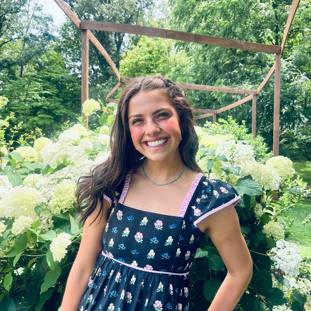 Floral Dress with Purple Accents